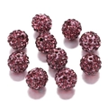 Perle Shamballa da 10mm in viola scuro con strass scintillanti per gioielli fai-da-te - 10mm (10 Pezzi/Confezione) / Viola