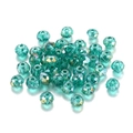 Faceted turquoise crystal spacer beads for DIY jewelry making on white background - 3mm (300pcs/bag) / Transparent AB Peacock Blue