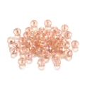 Close-up of champagne gold faceted crystal beads with iridescent coating for DIY jewelry - Transparent AB-Lotus Pink
