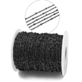 Close-up of black beaded jewelry chain on spool for DIY necklace and craft making - Chain Width 1.8mm / Gun Black