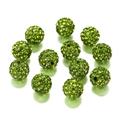 Perle a sfera disco 10mm verde smeraldo con strass per creazione gioielli fai-da-te - 10mm (10 Pezzi/Confezione) / Verde