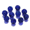 Set di 10 perline rotonde pavé di cristallo blu scuro 10mm per gioielli DIY - 10mm (10 Pezzi/Confezione) / Blu