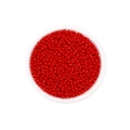 Bovenaanzicht van levendige rode glazen kralen in een ronde doos voor DIY-sieraden - 3mm (600 Stuks/Verpakking) / Rood