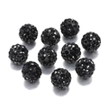 Perline disco nere da 10mm con cristalli per creazione di gioielli e braccialetti - 10mm (10 Pezzi/Confezione) / Nero