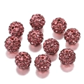 Perline Shamballa rosa scuro 10mm con cristalli per braccialetti fai-da-te e gioielli - 10mm (10 Pezzi/Confezione) / Rosa scuro