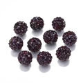 Perle disco 10mm rosso scuro per gioielli fai da te con strass di cristallo completi - 10mm (10 Pezzi/Confezione) / Viola scuro