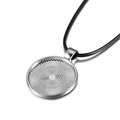 Base para colgante redondo plateado 25mm DIY con cordón de collar negro trenzado diy - 25mm (Pack de 5) / Blanco K/Plata