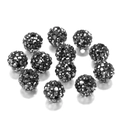 Perle disco 10mm grigio scuro con cristalli per creazione gioielli fai-da-te - 10mm (10 Pezzi/Confezione) / Nero Lucido