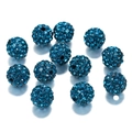 Perle disco 10mm blu zaffiro in argilla con strass per creazione gioielli fai da te - 10mm (10 Pezzi/Confezione) / Verde petrolio