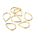 Set of six gold teardrop brass frame charms for DIY earring and jewelry making - 21x15mm (30 Pieces/Pack) / Gold