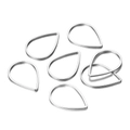 DIY teardrop shaped silver brass frame pendants for jewelry making seven pieces set - 21x15mm (30 Pieces/Pack) / Silver