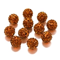 Perle Shamballa arancioni 10mm strass per la creazione di bracciali e gioielli fai da te - 10mm (10 Pezzi/Confezione) / Arancione