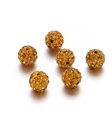 Perline Shamballa dorate da 10mm con micro-pavé di cristalli per creazione gioielli - 10mm (10 Pezzi/Confezione) / Giallo Oro