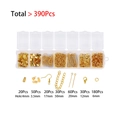 Comprehensive gold DIY jewelry findings set with lobster clasps and open jump rings - Gold