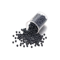 DIY 2mm glossy black glass seed beads spilling from a transparent storage bottle - 2.0mm (Approx. 1800pcs/17g) / Dark Gray
