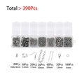 Detail of 390Pcs silver DIY jewelry findings kit with lobster clasps and jump rings - White K/Silver