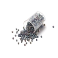 Mixed metallic AB colors 2mm glass seed beads in a clear cylinder container - 2.0mm (Approx. 1800pcs/17g) / Grey (ab Embroidery)