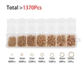 Kit de bijoux DIY avec 1370 anneaux de jonction dorés en sept tailles assorties - Or KC