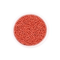 DIY sieraden koraalroze glazen rocailles in een transparante ronde bewaartray - 3mm (600 Stuks/Verpakking) / Oranjeroze