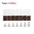 Assortiment d'anneaux de jonction bronze de 3mm à 10mm en boîte pour bijoux DIY - Cuivre rouge antique