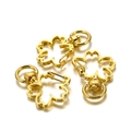 Macro view of cherry blossom shaped gold metal swivel lobster clasps for DIY accessories - Flower / Set of 3 / Gold