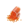 Orange iridescent AB color 2mm glass seed beads in a transparent bottle for DIY jewelry - 2.0mm (Approx. 1800pcs/17g) / AB Orange