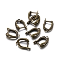Detailed view of antique bronze lever-back ear hooks for DIY vintage jewelry making - Round / 18*11mm (6 Pieces/Pack) / Antique Bronze