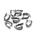 Close-up of gunmetal leverback earring hooks and DIY jewelry making components - Round / 18*11mm (6 Pieces/Pack) / Gun Black