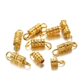 Detailed macro view of gold screw clasp connectors showing internal threading and texture - 14*4mm (30 Pieces/Pack) / Gold