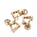 Close-up of golden cat-shaped lobster clasps with swivel rings for DIY keychains - Dog / Set of 3 / KC Gold