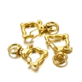 Three gold cat-shaped alloy lobster clasps with 360-degree rotating rings for DIY keychains - Dog / Set of 3 / Gold
