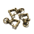 Three antique bronze cat-shaped lobster clasps for DIY keychain accessory making - Dog / Set of 3 / Antique Bronze