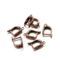 Detailed view of antique copper leverback earring hooks with spring and hanging loop - Square / 18*11mm (6 Pieces/Pack) / Antique Red Copper