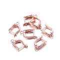 Close-up of rose gold lever back earring hooks with attachment loops for DIY jewelry - Square / 18*11mm (6 Pieces/Pack) / Rose Gold