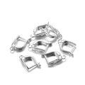Macro view of polished silver French hook earring findings for DIY jewelry making - Square / 18*11mm (6 Pieces/Pack) / Silver