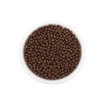 Ondoorzichtige chocoladebruine glazen kralen in een transparante ronde container - 3mm (600 Stuks/Verpakking) / Chocolade