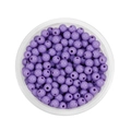 Detailansicht der 6mm lila mattierten Acrylperlen für die DIY Schmuckherstellung von oben - 14mm (ca. 20 Stück/31g) / Hellviolett