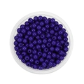 Detailed top view of 6mm deep purple acrylic round spacer beads for DIY jewelry making - Navy Blue