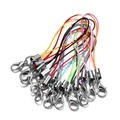 Colorful nylon phone lanyards with silver lobster clasp and metal connectors in various colors - 10 PCS / Multicolor