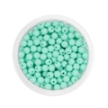 Makroaufnahme von minzgrünen Acrylperlen in Klarsichtbox für DIY-Schmuckherstellung - 10mm (ca. 50 Stück/28g) / Türkisgrün