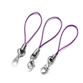 Three purple nylon lanyards with silver lobster clasps for DIY jewelry and phone cases - 10 PCS / Deep purple