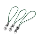 Close-up of green nylon lanyards with silver lobster clasps and metal tube connectors - 10 PCS / Green