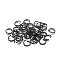 Pile of black jump rings on white background for DIY jewelry making and connecting - 0.8*6mm / Black