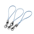 Three light blue nylon lanyards with silver lobster clasps for mobile phone accessories - 10 PCS / Sky Blue