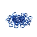 Close-up of bright electric blue aluminum open jump rings for DIY jewelry making - 0.8*6mm / Blue