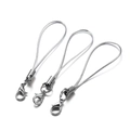 Three pieces of polished metal lobster clasp cords for DIY phone jewelry and keychain making - 10 PCS / Silver