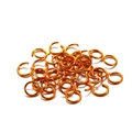 Macro detail of orange aluminum open jump rings for DIY jewelry making accessories - 0.8*6mm / Dark Gold