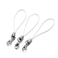 Macro detail of nylon phone lanyards with silver lobster clasps for DIY jewelry making - 10 PCS / White