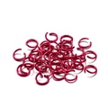 Close-up of vibrant red aluminum open jump rings for DIY jewelry making and linking - 0.8*6mm / Dark Rose
