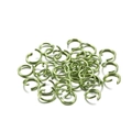 Close-up of light green aluminum jump rings for DIY jewelry making and linking - 0.8*6mm / Grass Green 1